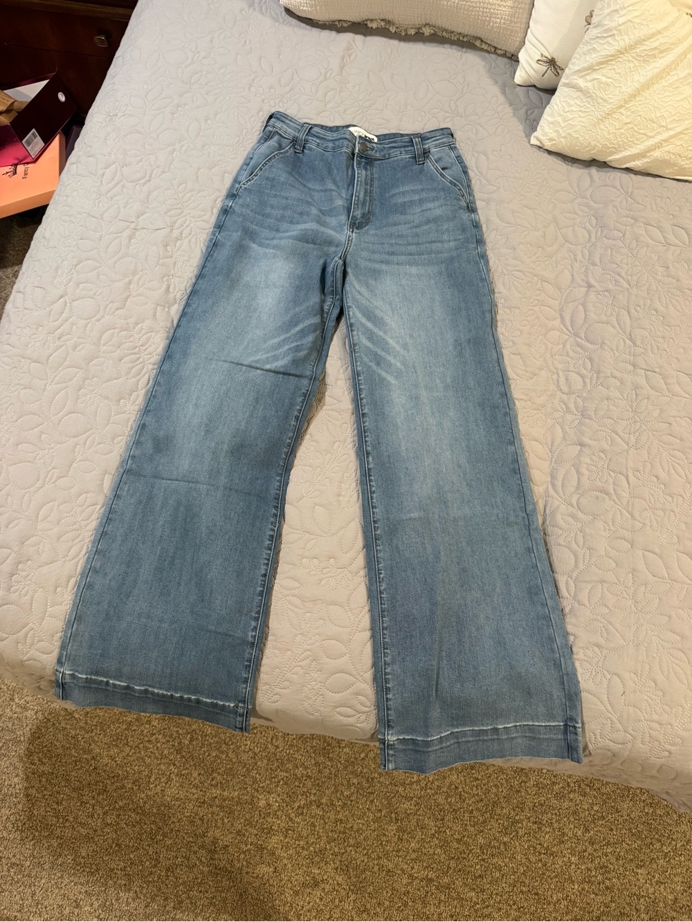 Fashion Nova Light Blue Wide Leg Jeans